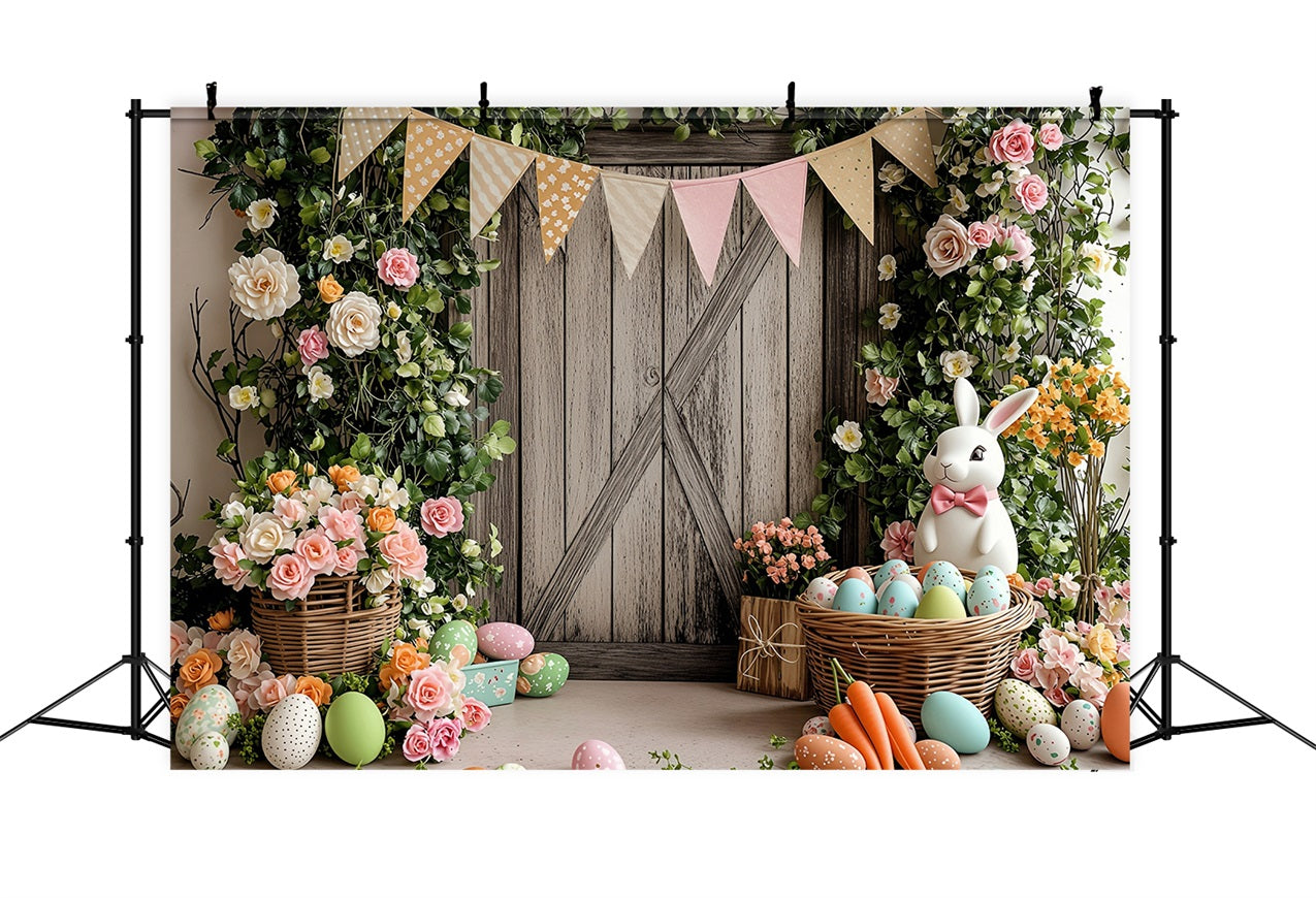 Easter Bunny Backdrops Flower-Filled Paradise Festive Flags Backdrop UK BRP1-250