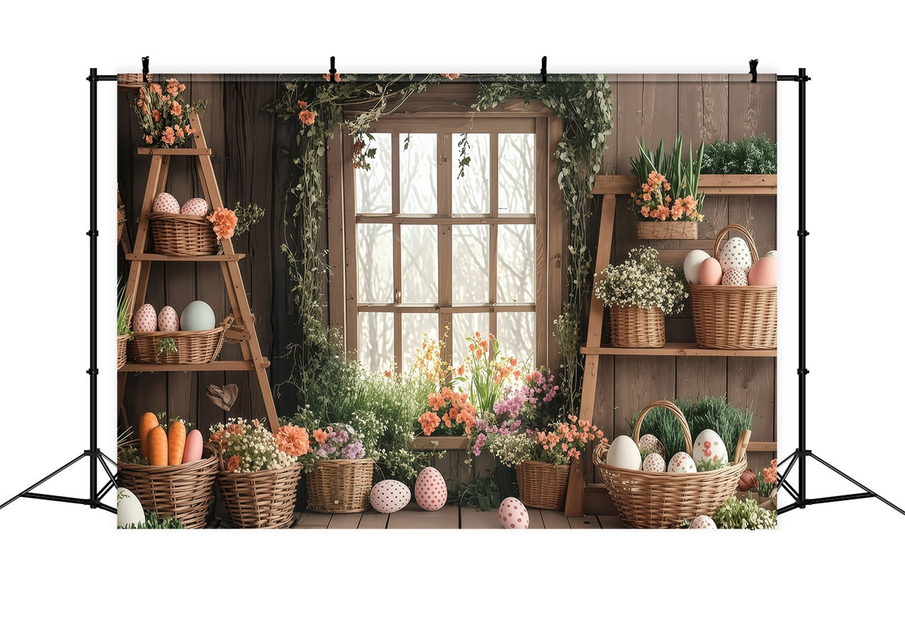 Easter Backdrops Photos Spring Basket Bloom Scene Backdrop UK BRP1-255