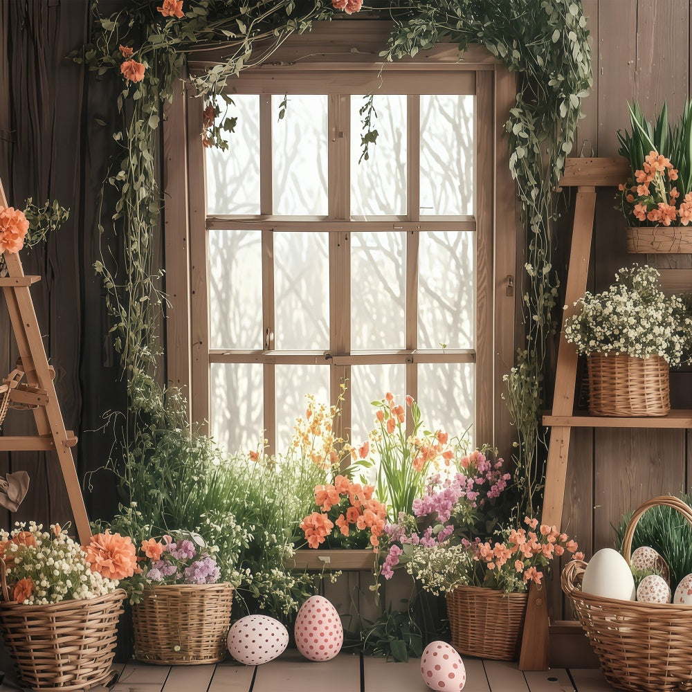 Easter Backdrops Photos Spring Basket Bloom Scene Backdrop UK BRP1-255