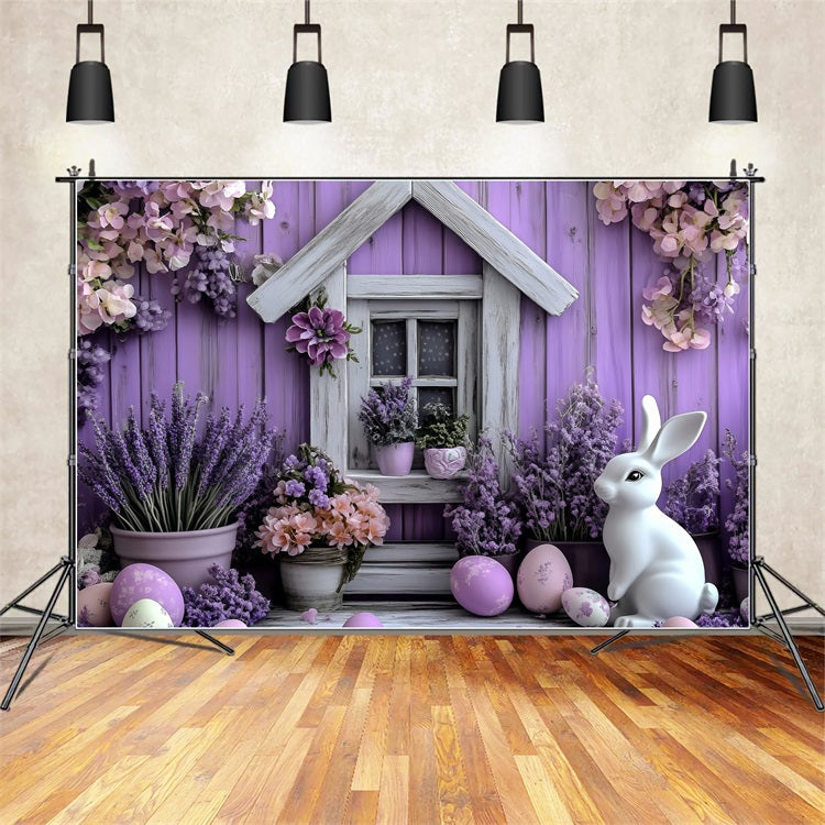 Easter Backdrop Bunny Lavender Garden House Backdrop UK BRP1-258