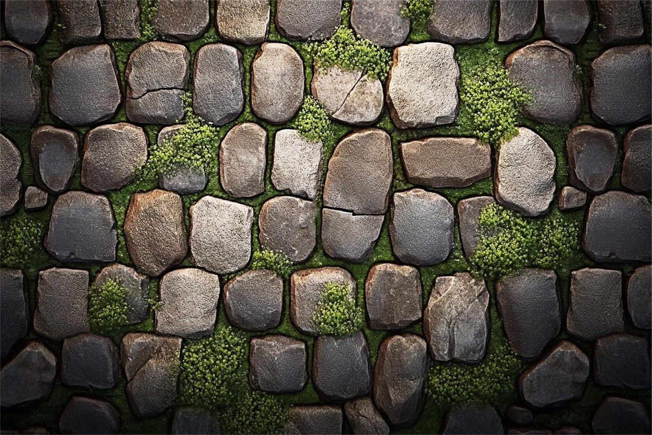 Photography Floor Backdrop Rustic Stone Moss Layers Floor Backdrop UK BRP1-26