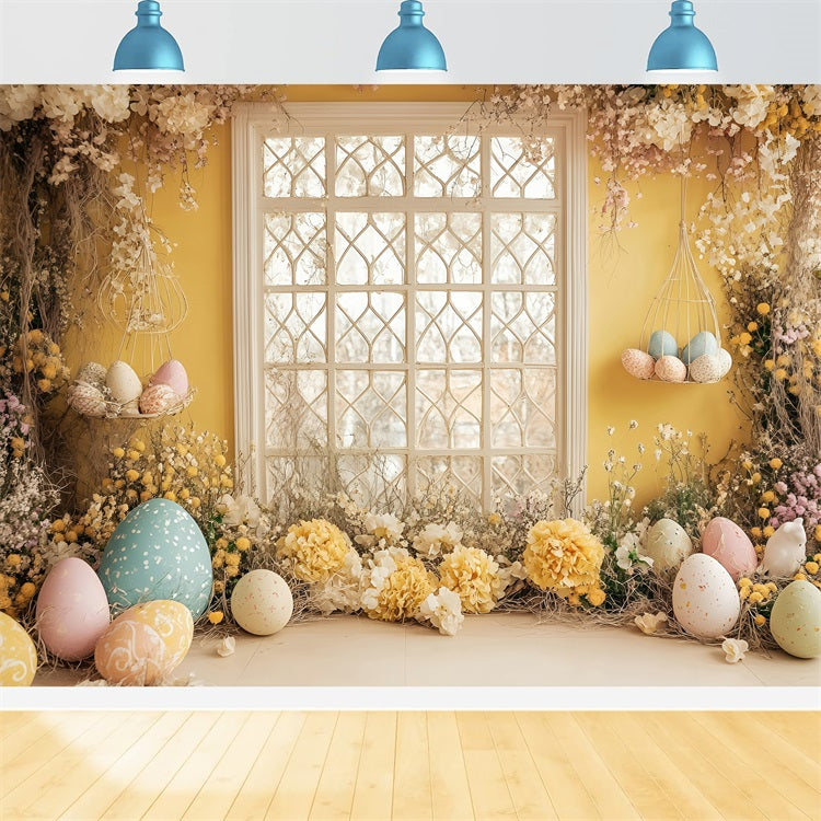 Easter Backdrops Pictures Festive Wreath Egg Scene Backdrop UK BRP1-263