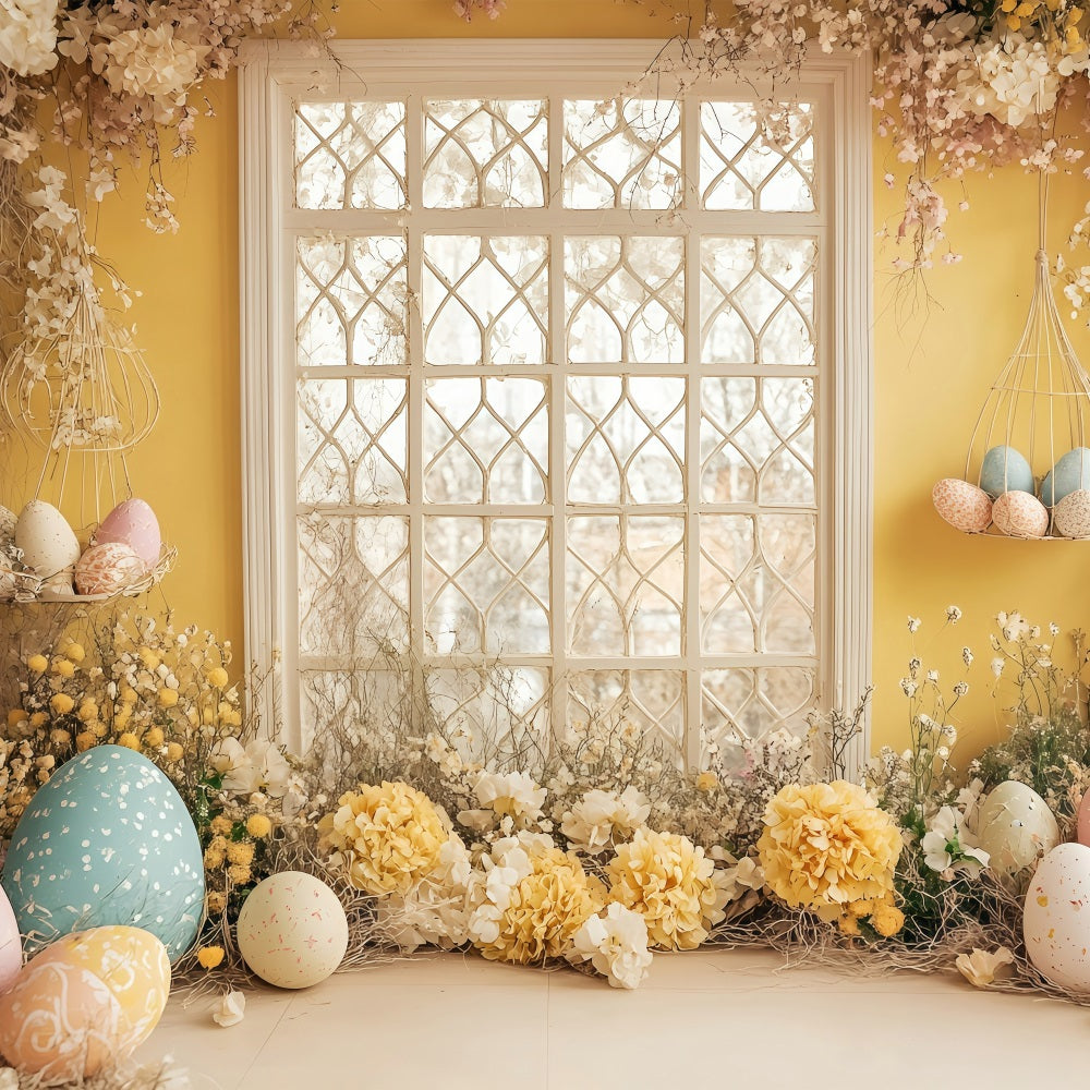 Easter Backdrops Pictures Festive Wreath Egg Scene Backdrop UK BRP1-263