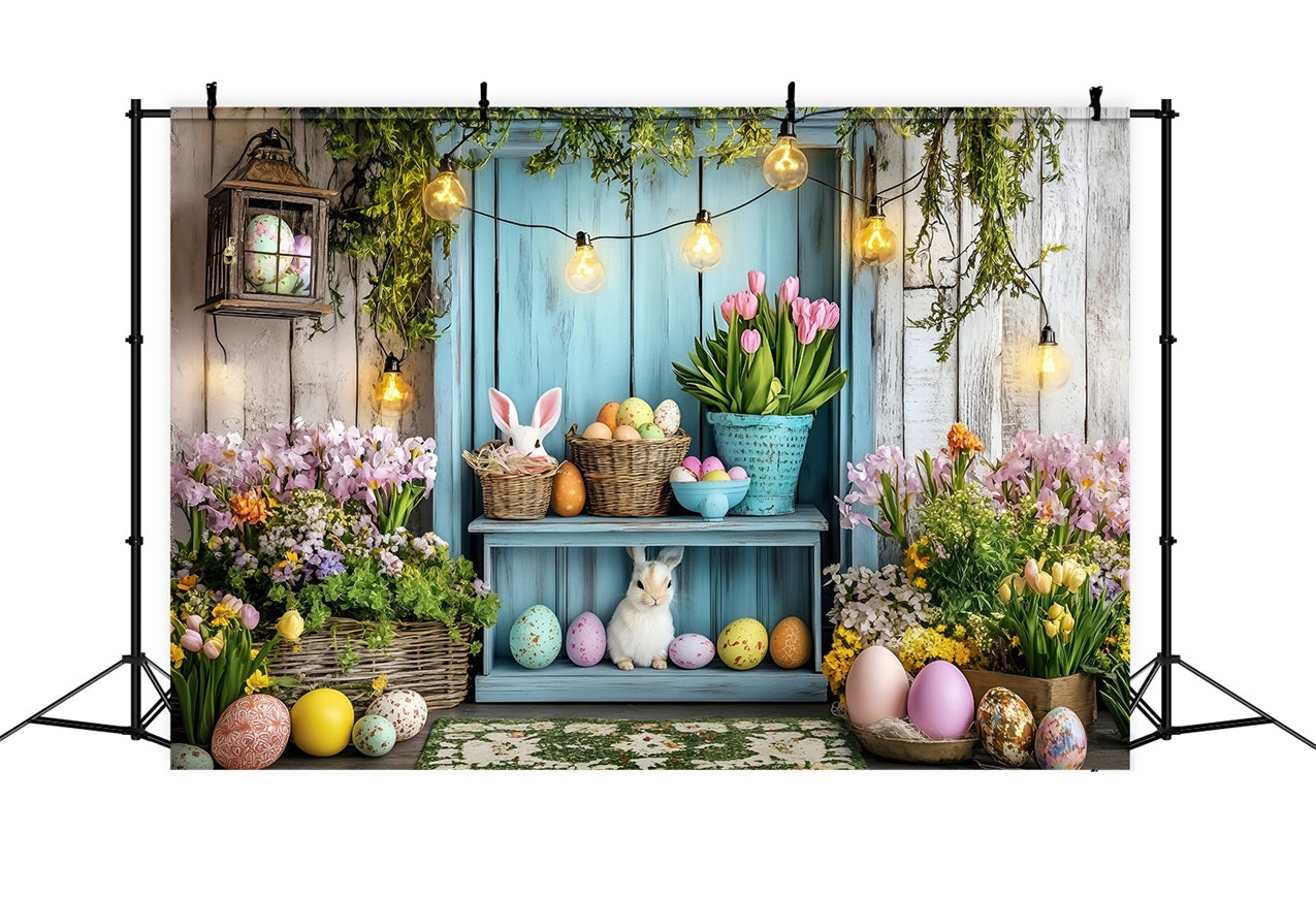 Easter Bunny Photo Backdrop Cozy Cottage Egg Backdrop UK BRP1-267