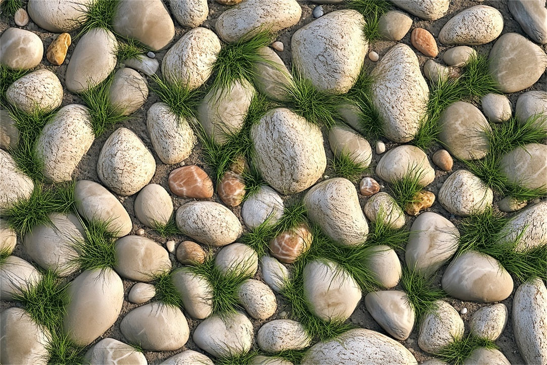 Photography Backdrop Floor Natural Pebble Path Grass Floor Backdrop UK BRP1-27