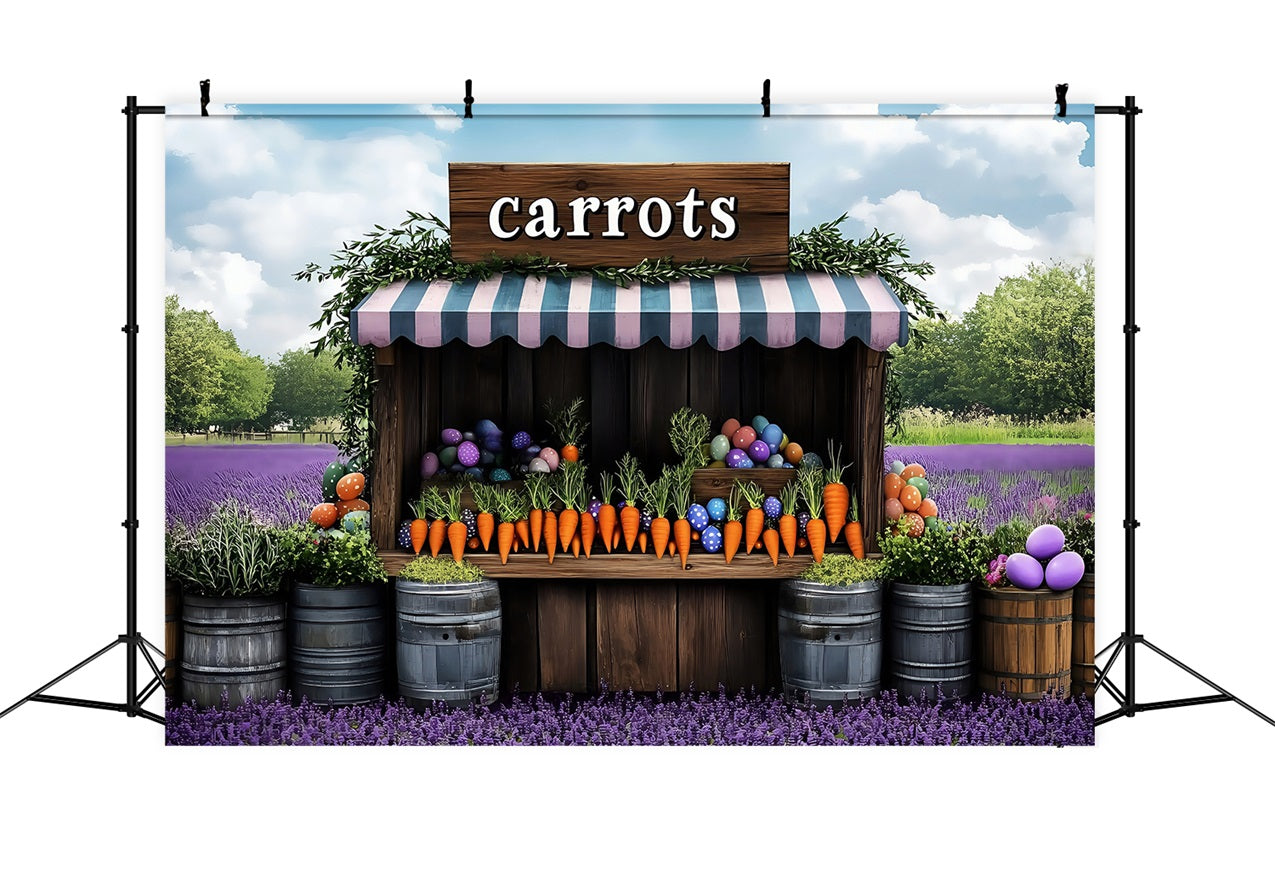 Easter Photo Booth Backdrop Lavender Springtime Market Carrots Backdrop UK BRP1-271