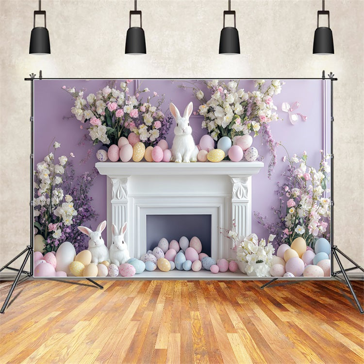 Photography Easter Backdrop Springtime Fireplace Celebration Backdrop UK BRP1-274