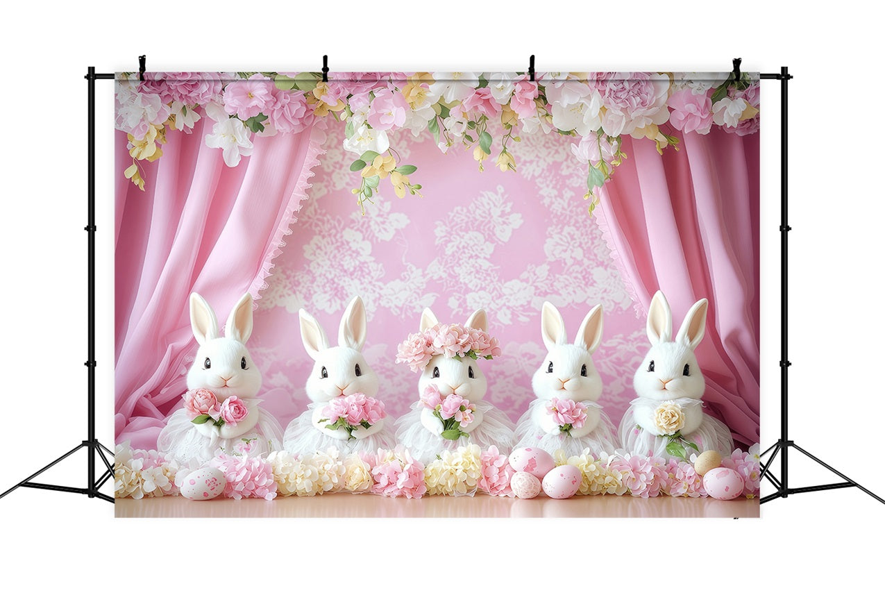 Backdrop Easter Pink Bunny Celebration Backdrop UK BRP1-275