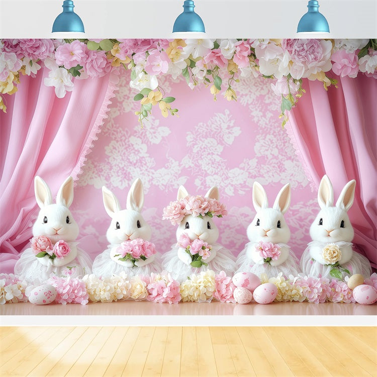 Backdrop Easter Pink Bunny Celebration Backdrop UK BRP1-275