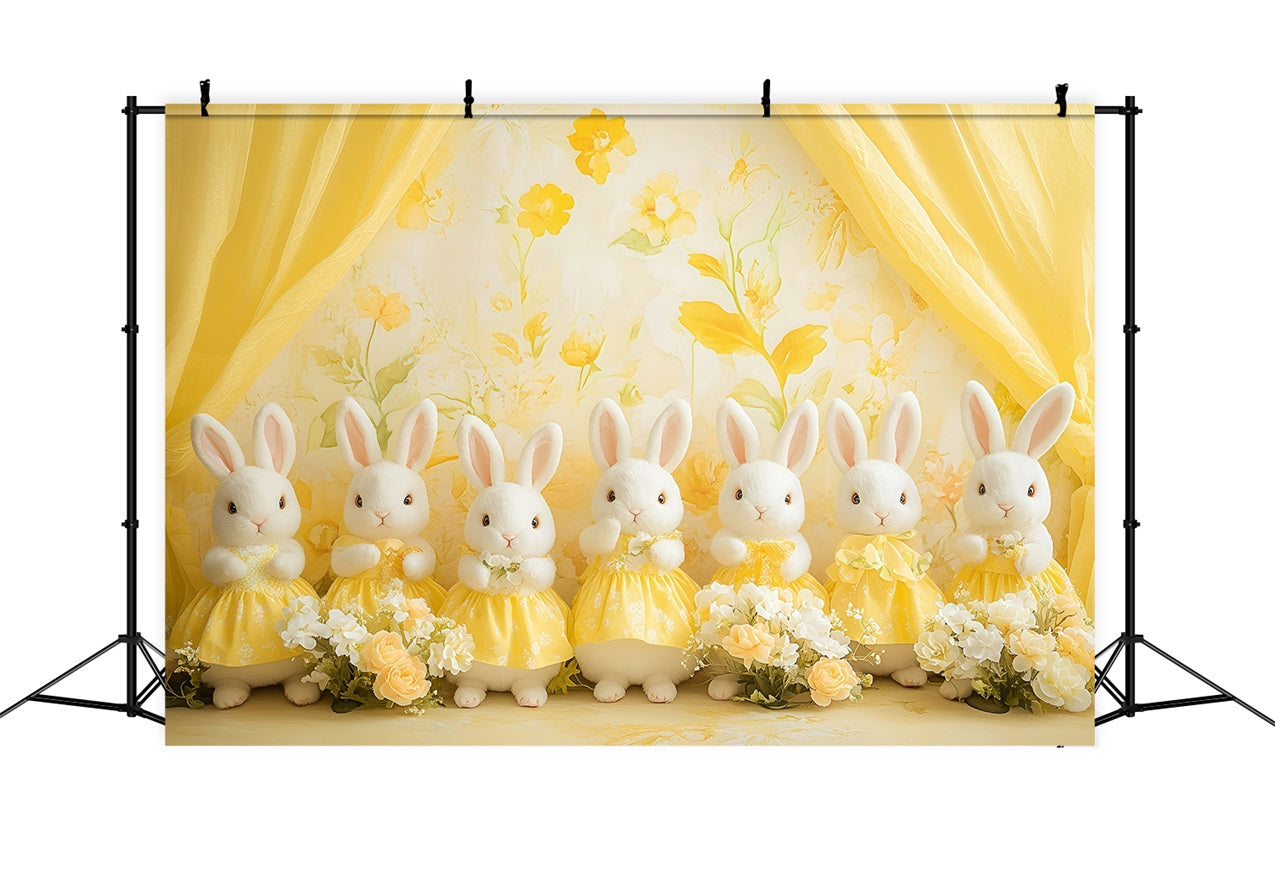 Easter Bunny Backdrop Floral Radiance Yellow Backdrop UK BRP1-276