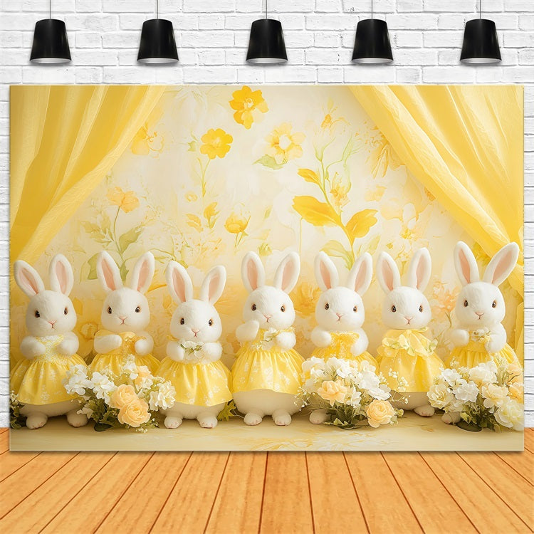 Easter Bunny Backdrop Floral Radiance Yellow Backdrop UK BRP1-276