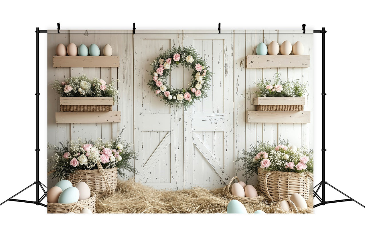 Photography Backdrops Easter Farmhouse Rustic Flower Backdrop UK BRP1-278