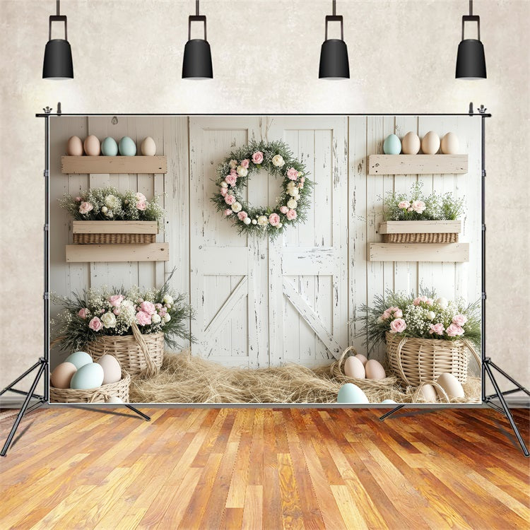 Photography Backdrops Easter Farmhouse Rustic Flower Backdrop UK BRP1-278