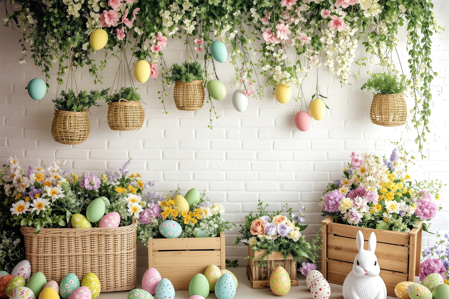 Backdrops Easter Pictures Hanging Ivy Pastel Backdrop UK BRP1-279