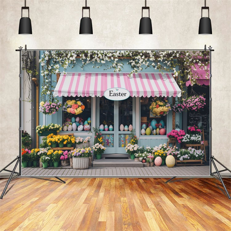 Easter Backdrops Photography Floral Egg Shop Scene Backdrop UK BRP1-286