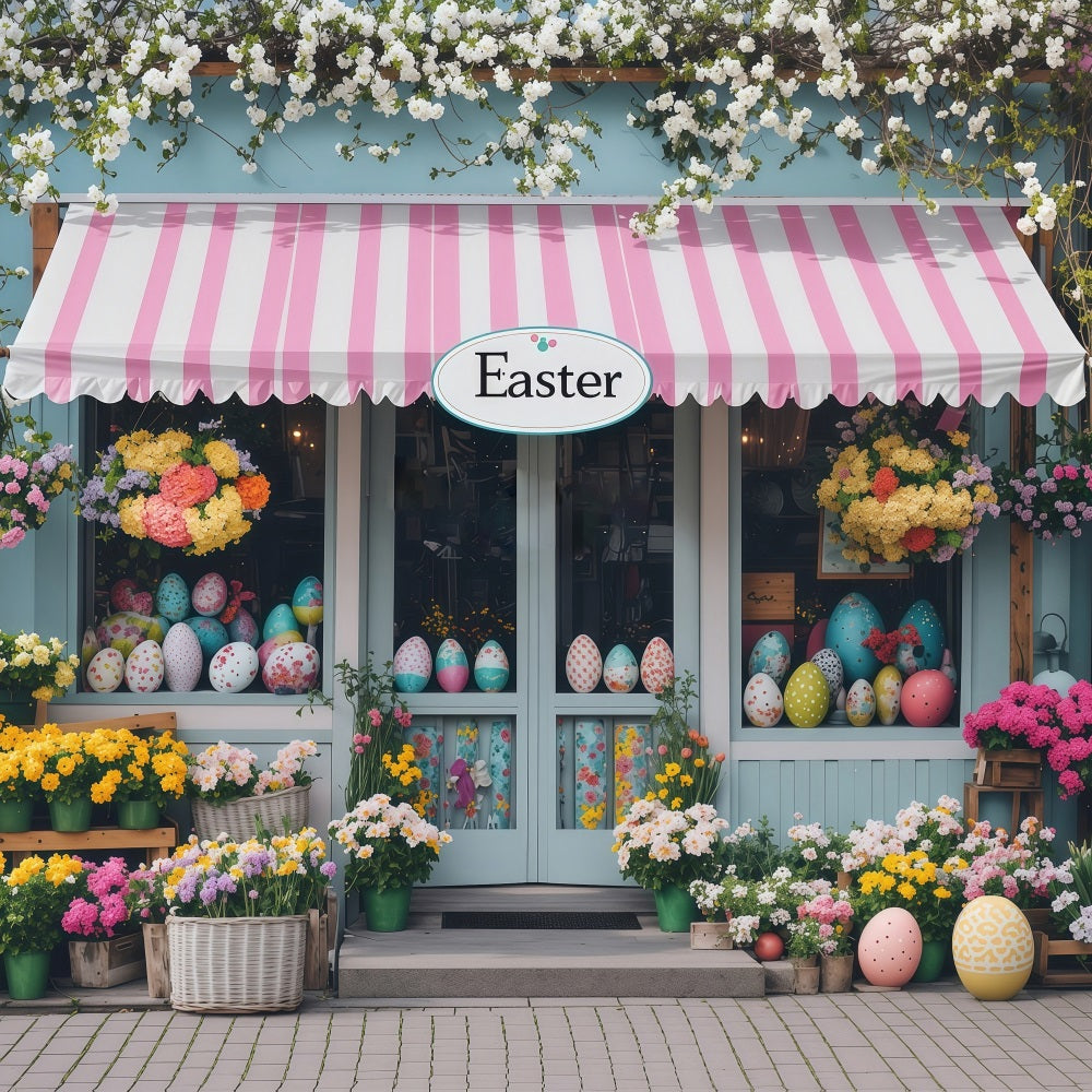 Easter Backdrops Photography Floral Egg Shop Scene Backdrop UK BRP1-286