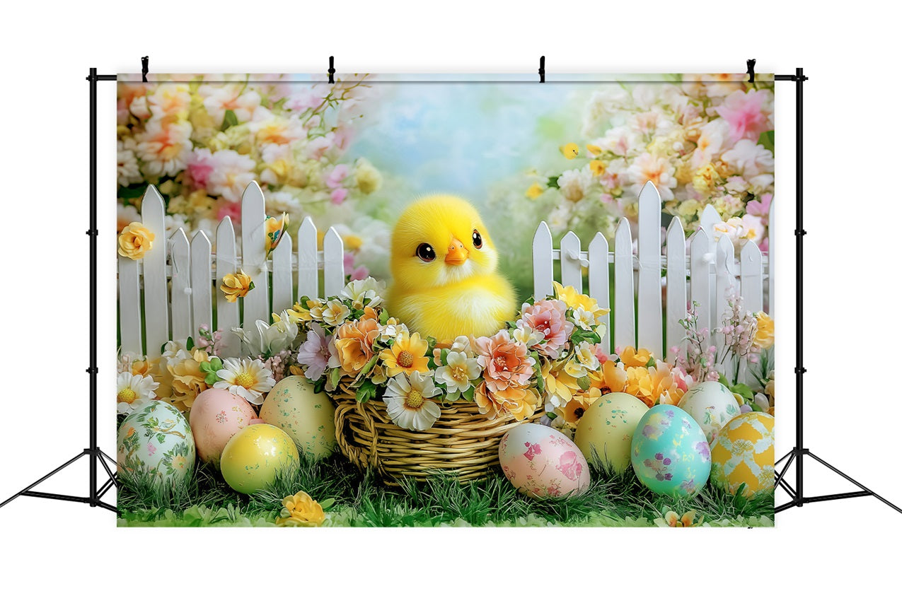 Photo Backdrops Easter Adorable Chick Garden Scene Backdrop UK BRP1-294