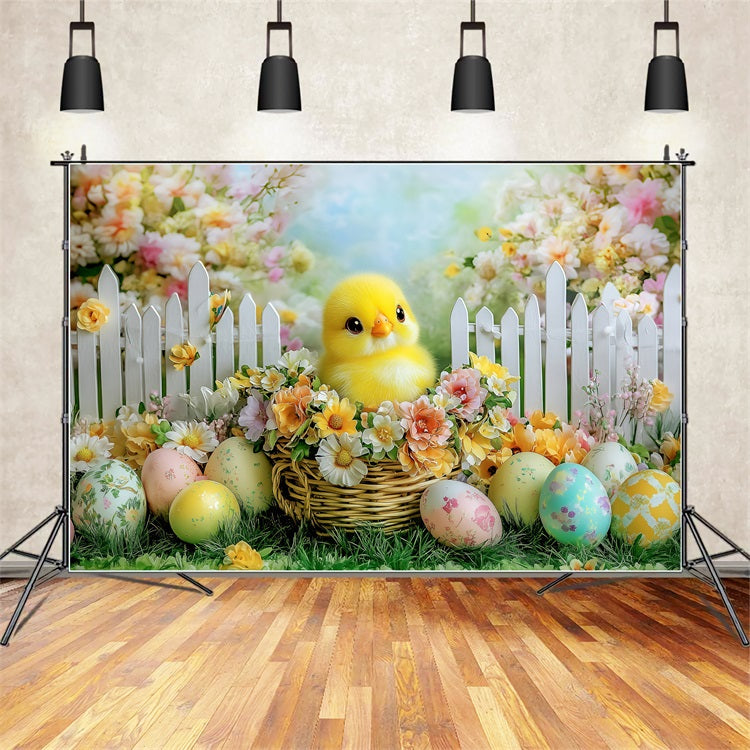 Photo Backdrops Easter Adorable Chick Garden Scene Backdrop UK BRP1-294