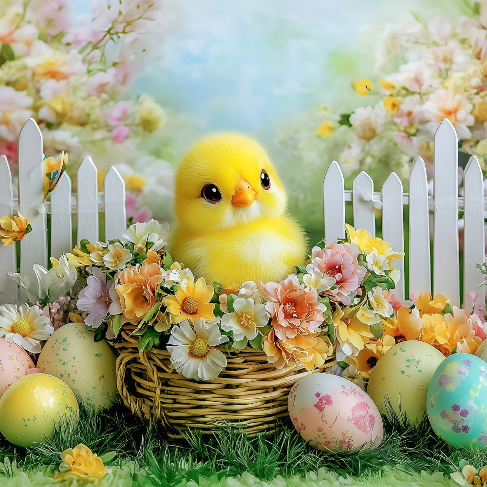 Photo Backdrops Easter Adorable Chick Garden Scene Backdrop UK BRP1-294