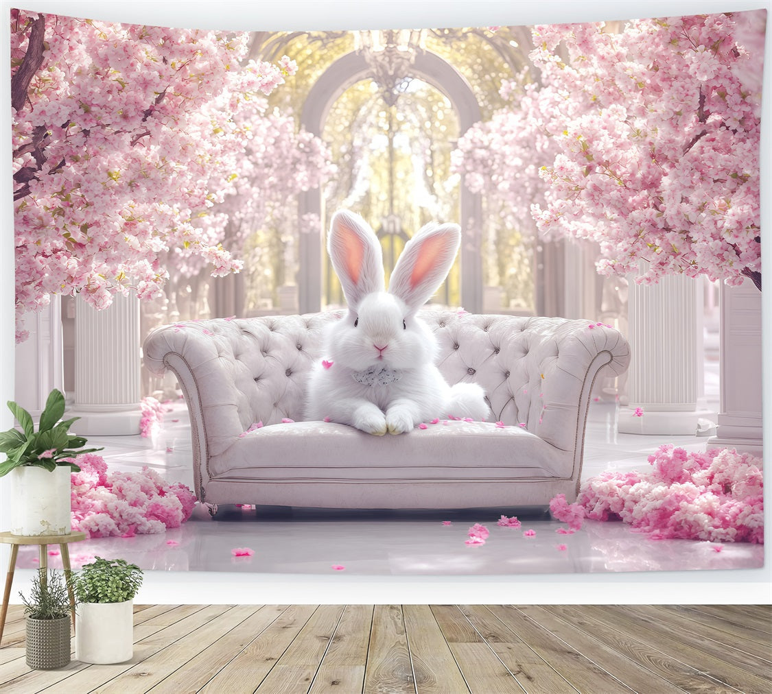 Easter Backdrops Photography Bunny Cherry Blossom Palace Backdrop UK BRP1-297