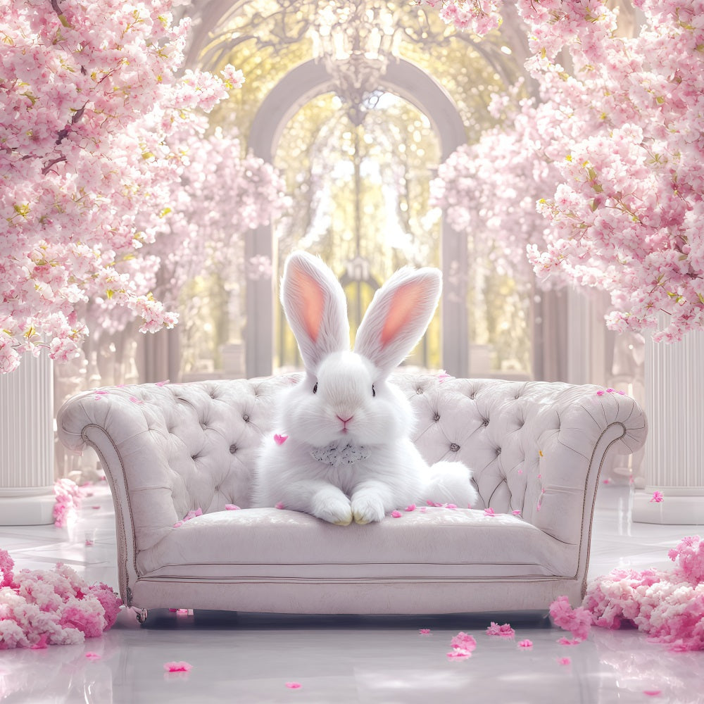 Easter Backdrops Photography Bunny Cherry Blossom Palace Backdrop UK BRP1-297