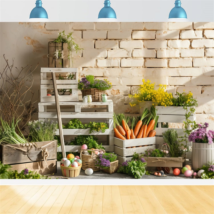 Easter Backdrops Photos Farmhouse Market Fresh Produce Backdrop UK BRP1-299