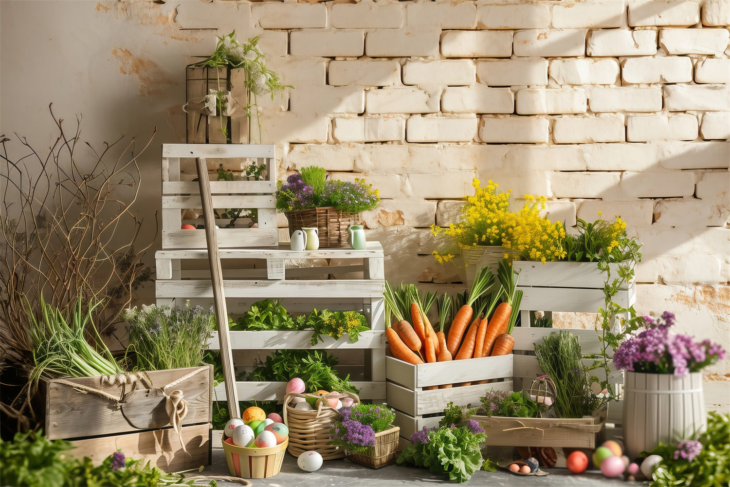 Easter Backdrops Photos Farmhouse Market Fresh Produce Backdrop UK BRP1-299