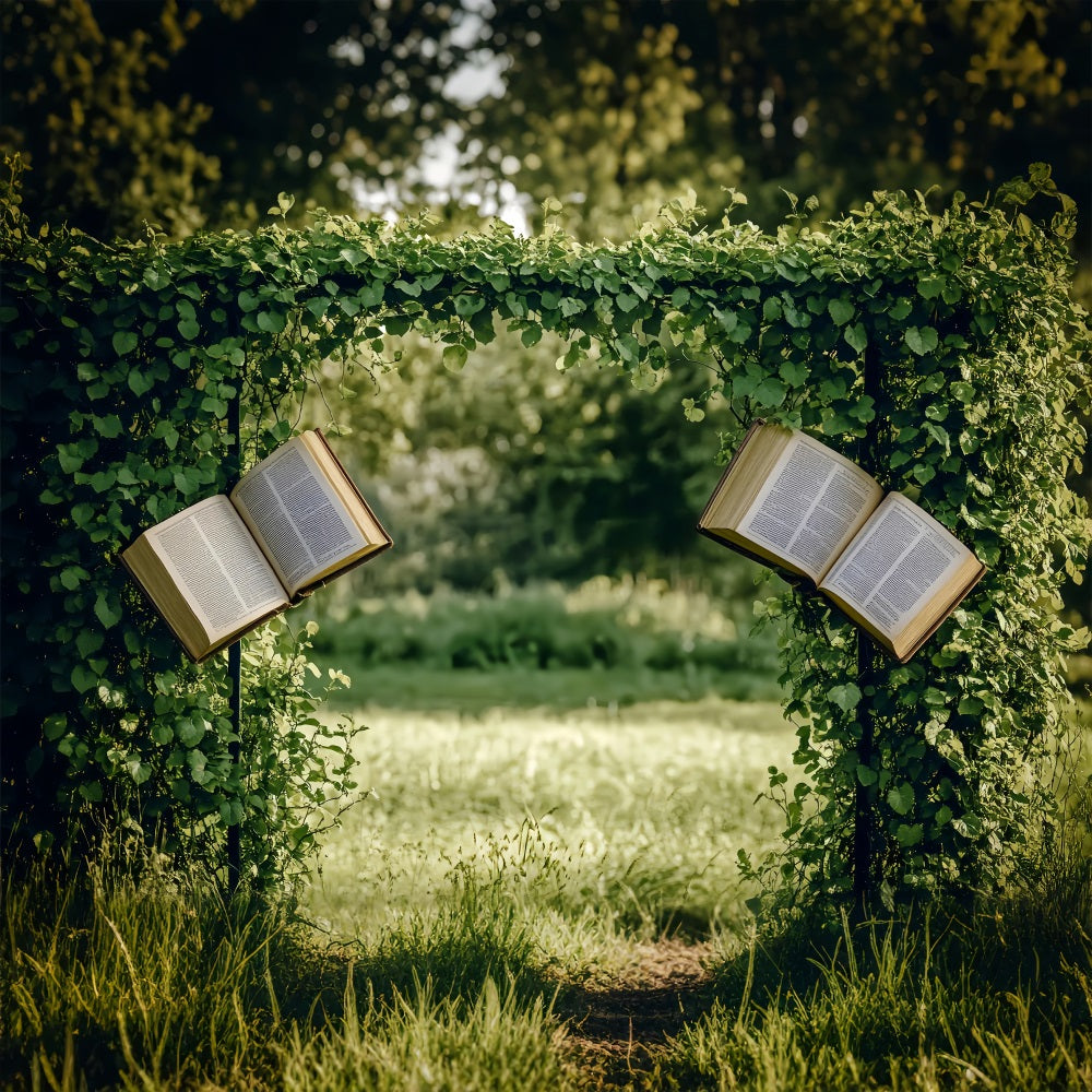 Spring Backdrops Magical Garden Arch Open Books Backdrop UK BRP1-3