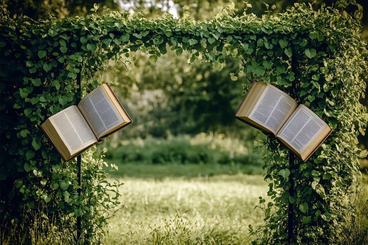 Spring Backdrops Magical Garden Arch Open Books Backdrop UK BRP1-3