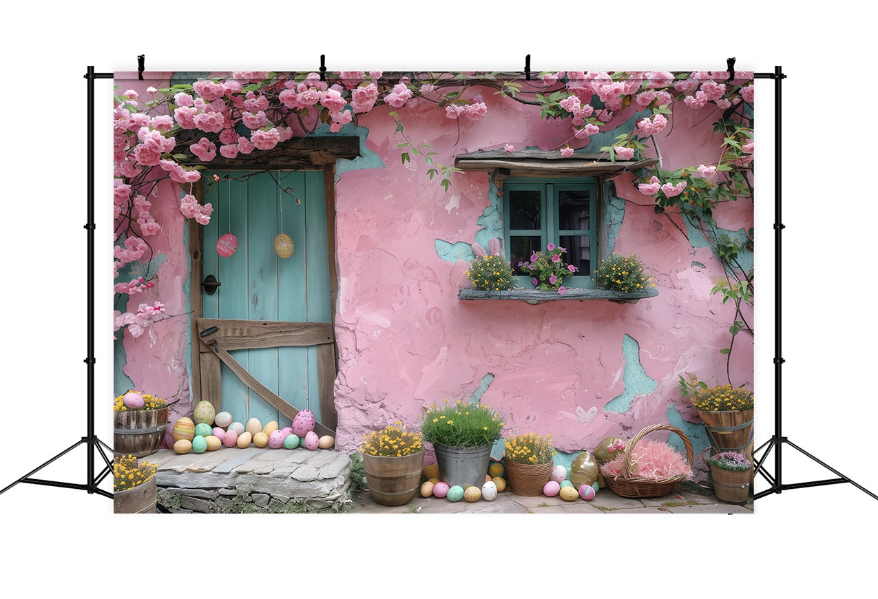 Photography Backdrops Easter Egg Bliss Pink Cottage Backdrop UK BRP1-303