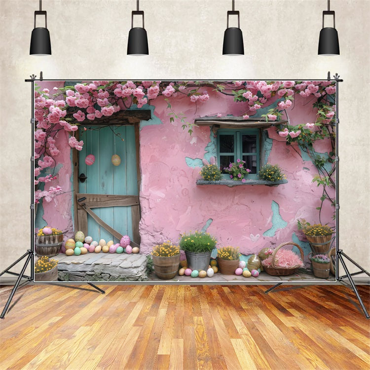 Photography Backdrops Easter Egg Bliss Pink Cottage Backdrop UK BRP1-303