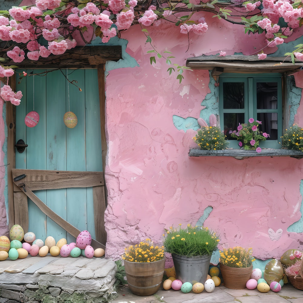 Photography Backdrops Easter Egg Bliss Pink Cottage Backdrop UK BRP1-303