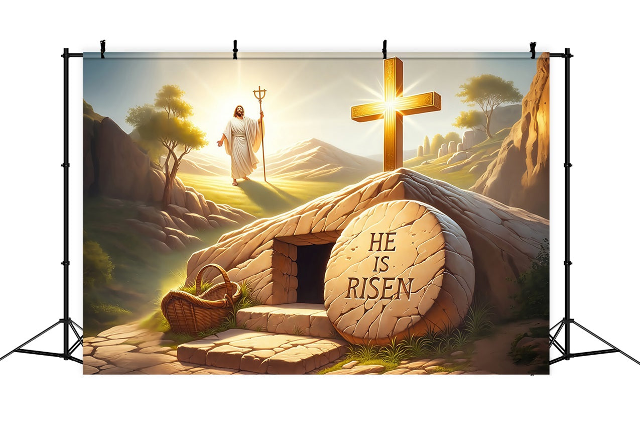 Easter Backdrops Photography Eternal Light Risen Savior Backdrop UK BRP1-313