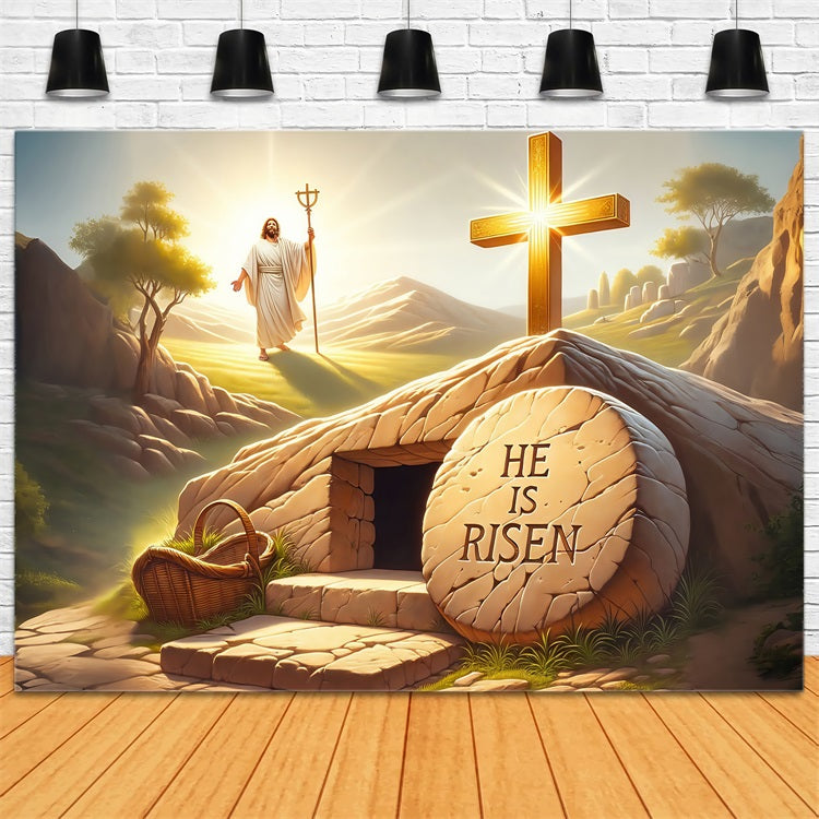 Easter Backdrops Photography Eternal Light Risen Savior Backdrop UK BRP1-313