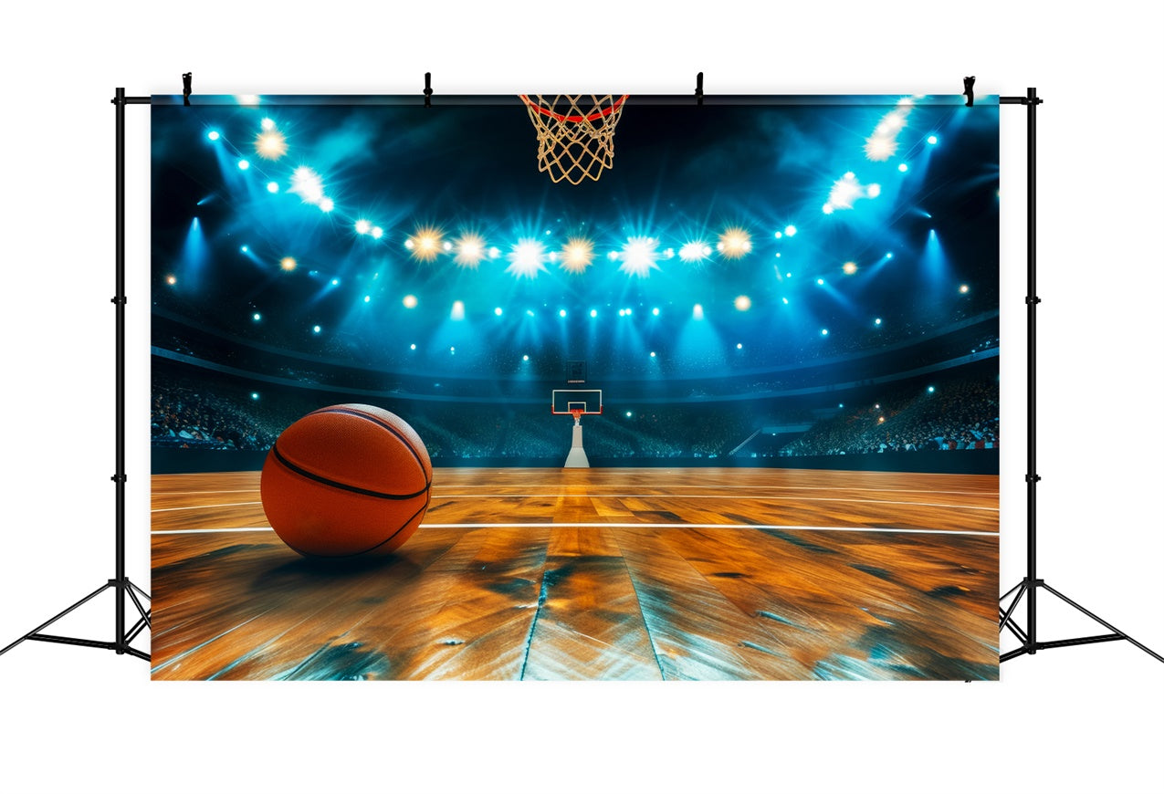 Basketball Court Backdrop Bright Game Night Backdrop UK BRP1-317