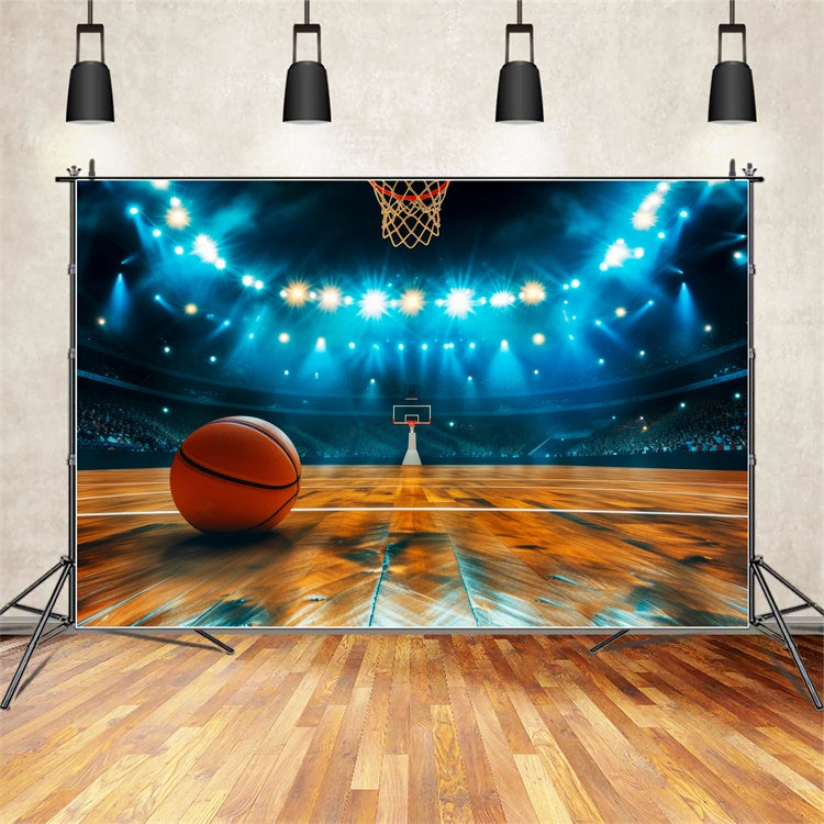 Basketball Court Backdrop Bright Game Night Backdrop UK BRP1-317