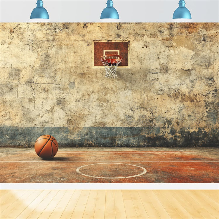 Basketball Photography Backdrop Old Style Outdoor Hoop Backdrop UK BRP1-318