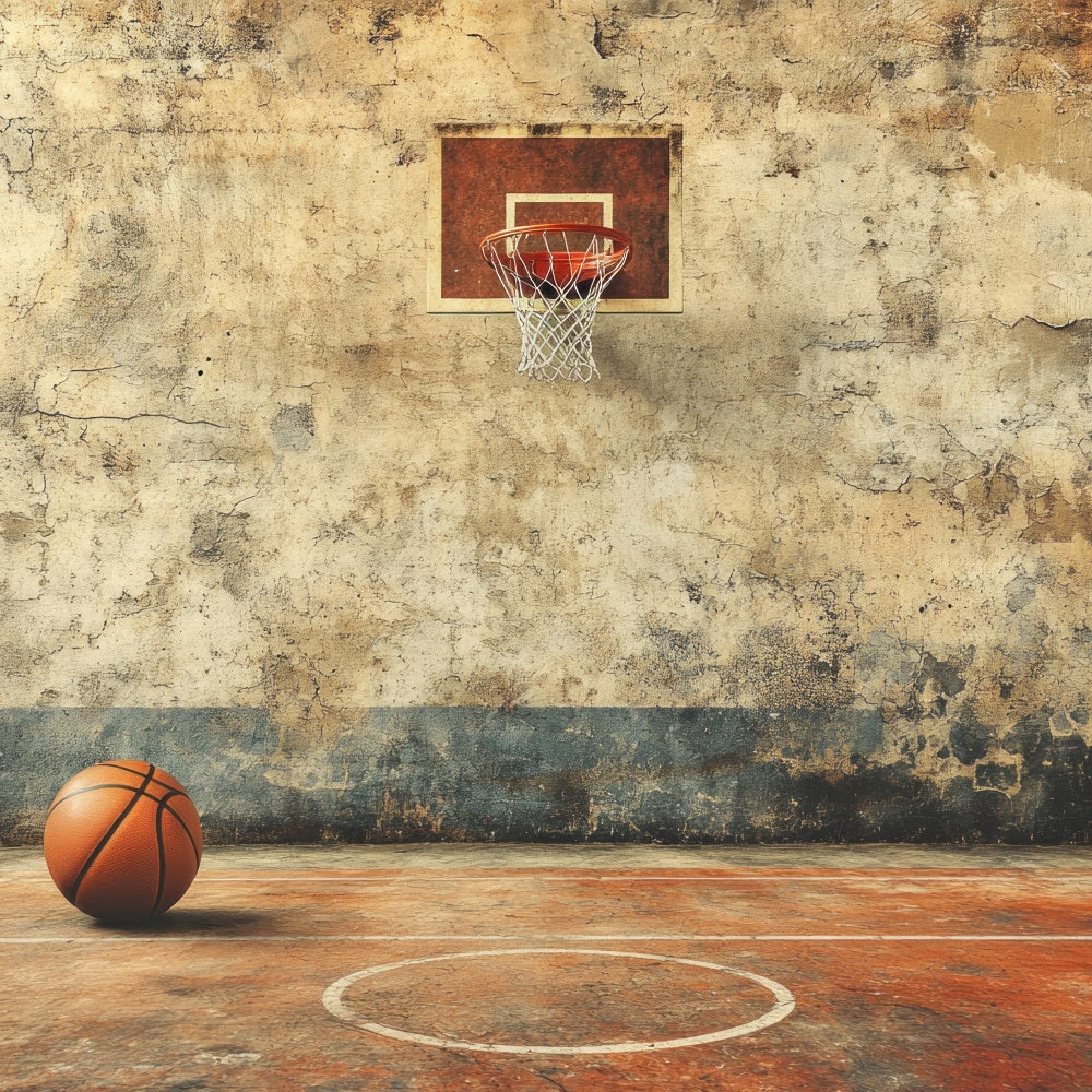 Basketball Photography Backdrop Old Style Outdoor Hoop Backdrop UK BRP1-318