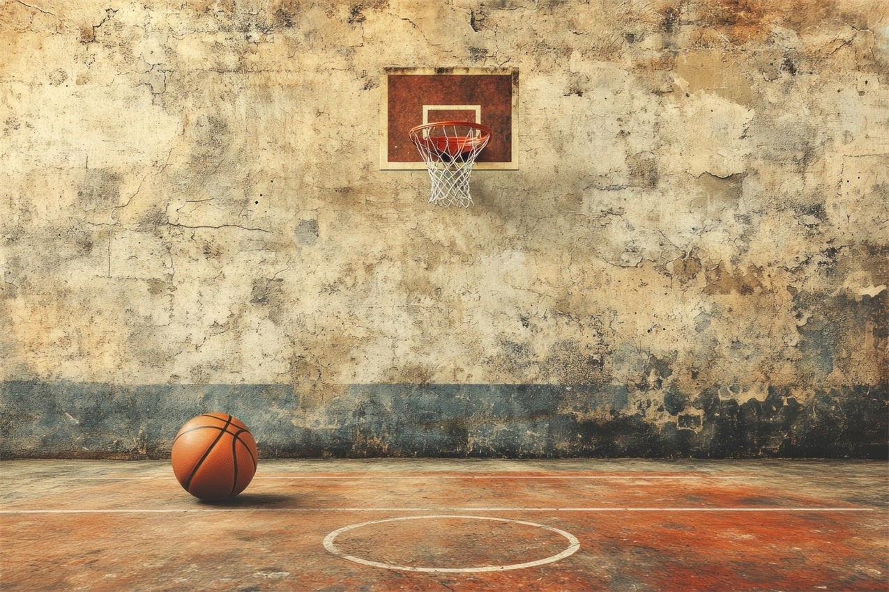 Basketball Photography Backdrop Old Style Outdoor Hoop Backdrop UK BRP1-318