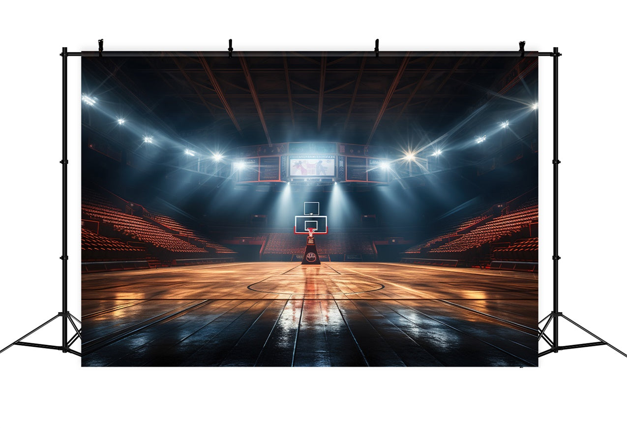 Basketball Photography Backdrops Wooden Court Indoor Backdrop UK BRP1-320