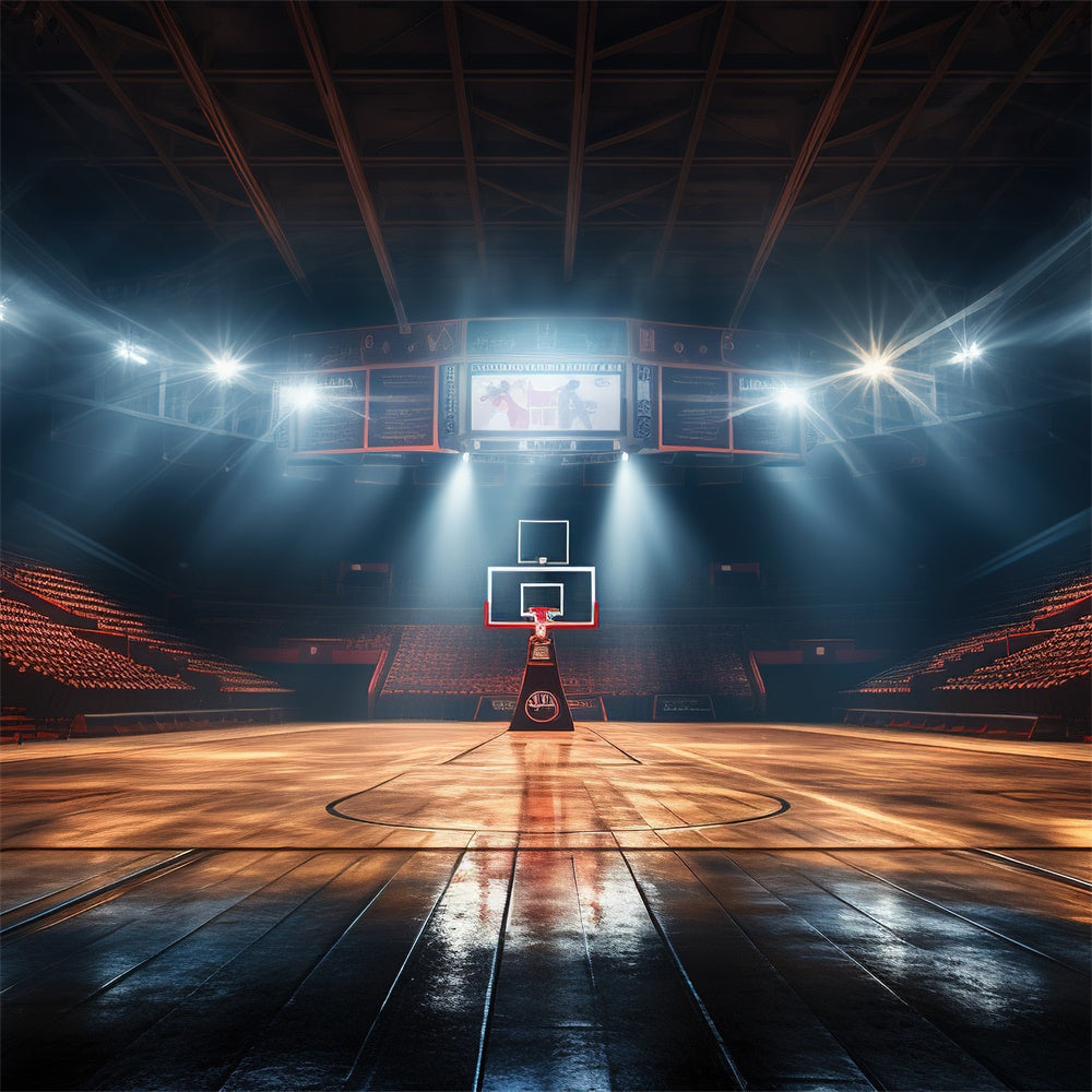 Basketball Photography Backdrops Wooden Court Indoor Backdrop UK BRP1-320