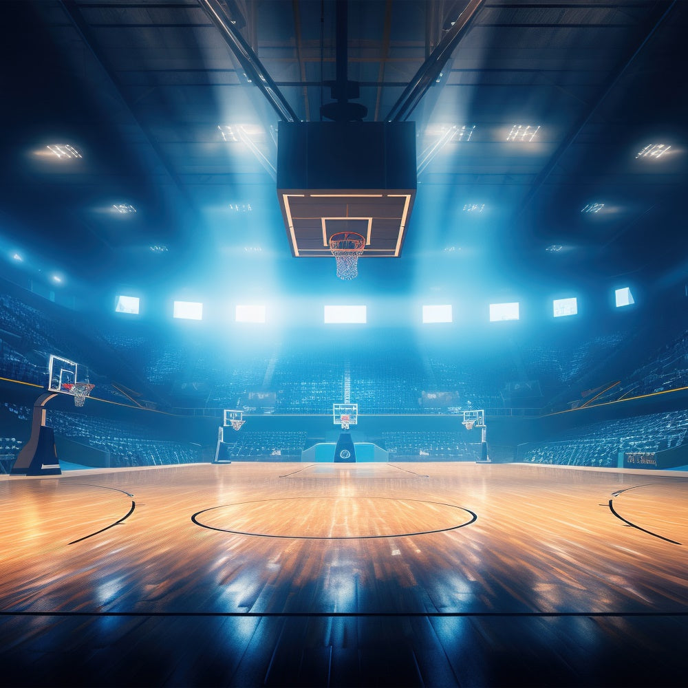 Basketball Photo Backdrop Glowing Blue Arena Backdrop UK BRP1-321