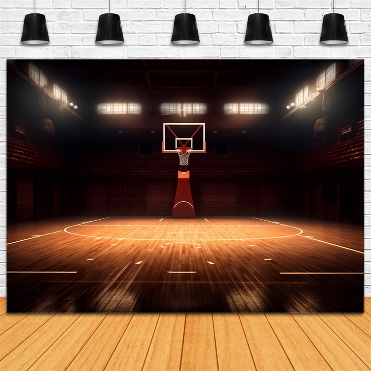 Basketball Photography Backdrops Classic Indoor Court Backdrop UK BRP1-323