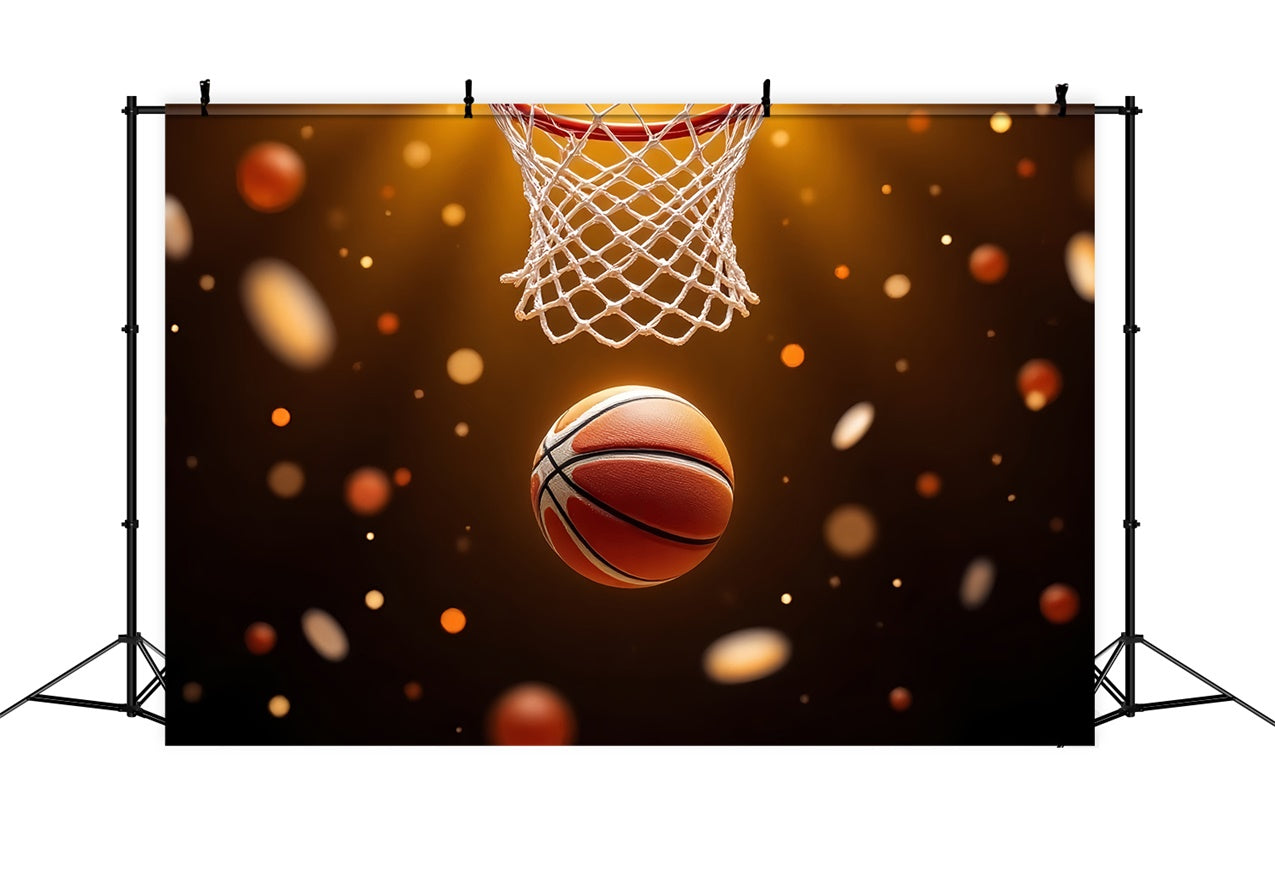 Basketball Photo Backdrop Golden Sparkle Scene Backdrop UK BRP1-327