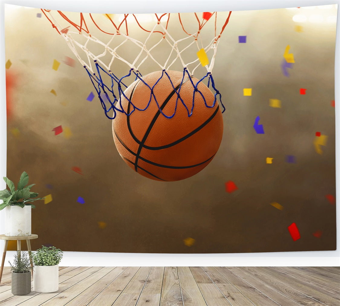 Basketball Photography Backdrop Sports Fest Confetti Backdrop UK BRP1-328