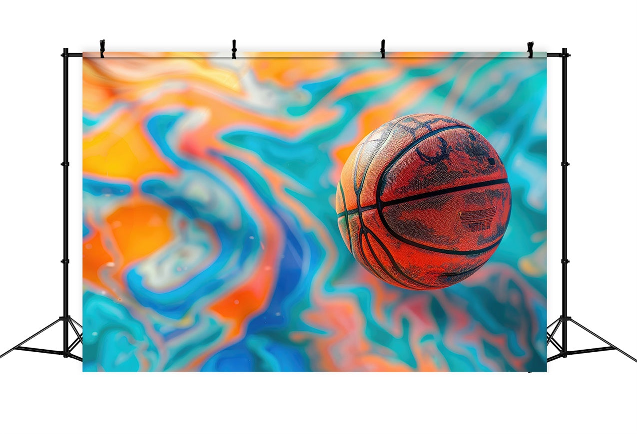 Basketball Theme Backdrop Modern Abstract Swirl Backdrop UK BRP1-331