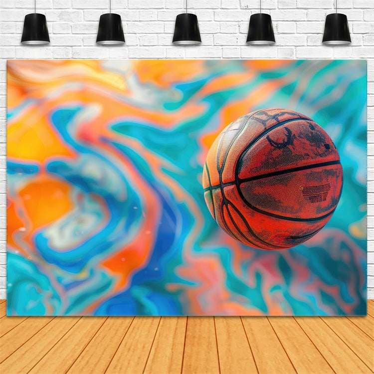 Basketball Theme Backdrop Modern Abstract Swirl Backdrop UK BRP1-331