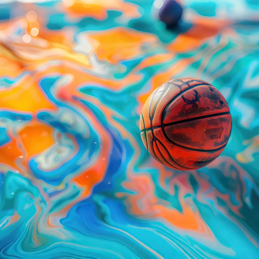 Basketball Theme Backdrop Modern Abstract Swirl Backdrop UK BRP1-331