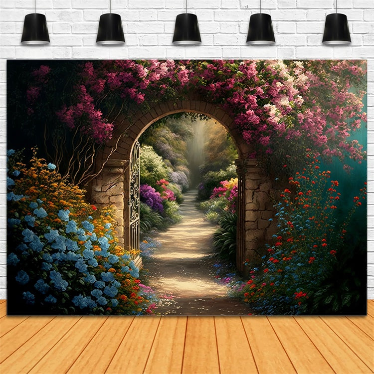 Floral Photography Backdrops Secret Garden Pathway Backdrop UK BRP1-339