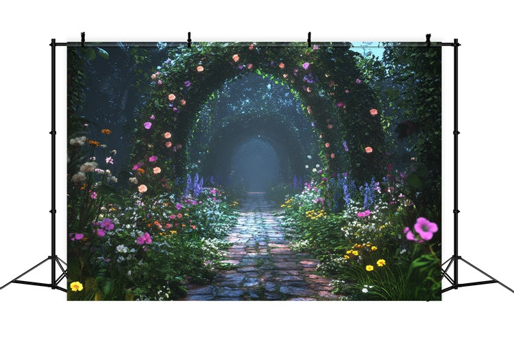 Flower Photography Backdrop Moonlit Garden Trail Backdrop UK BRP1-347